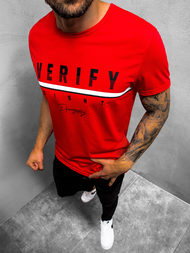 T-Shirt męski czerwony OZONEE JS/SS10972Z