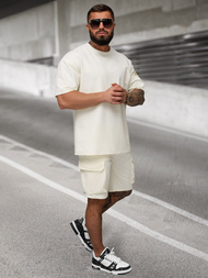 Komplet dresowy męski loose fit ecru OZONEE JS/27C6535/1