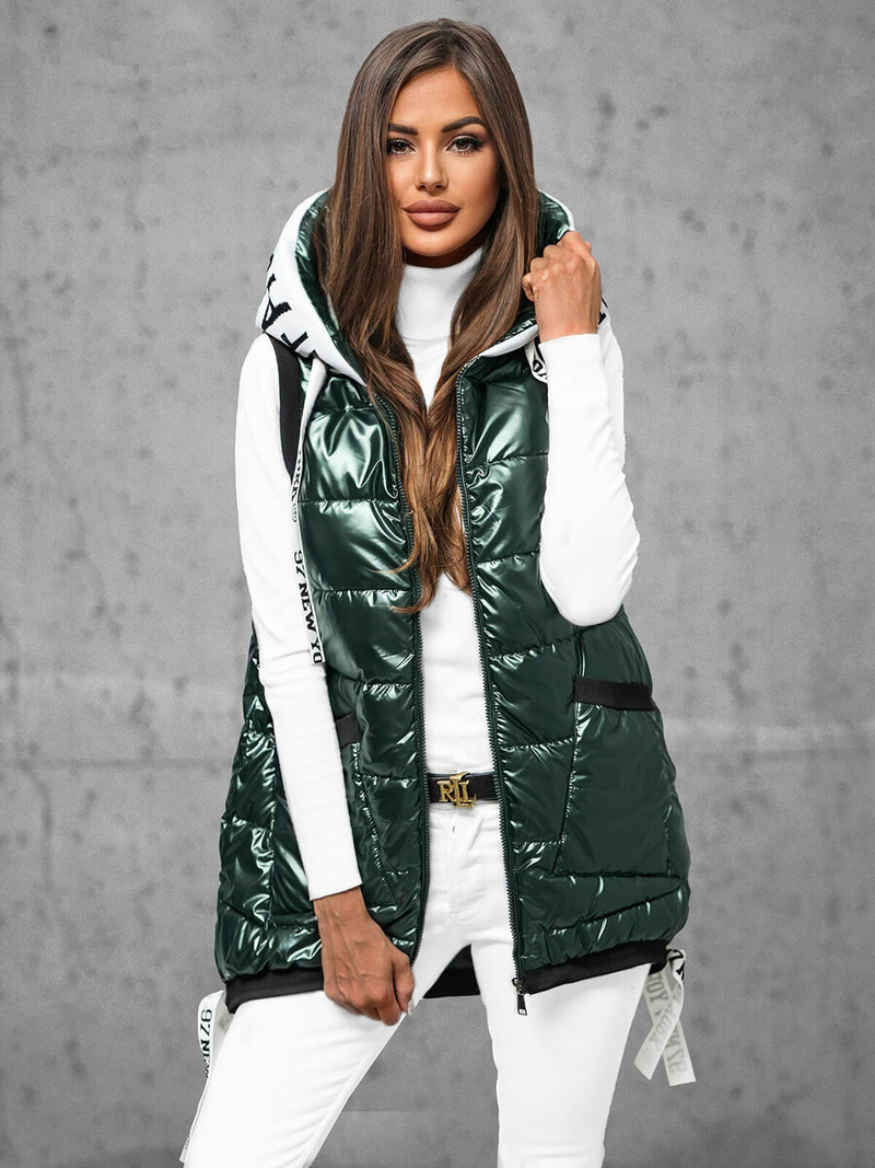 Стьобаний жіночий жилет Зелена OZONEE JS/16M9115/136Z