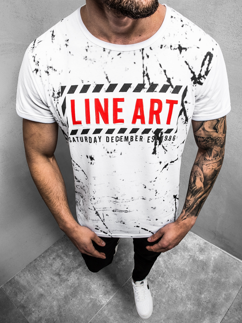 T-Shirt męski biały OZONEE JS/KS2029Z