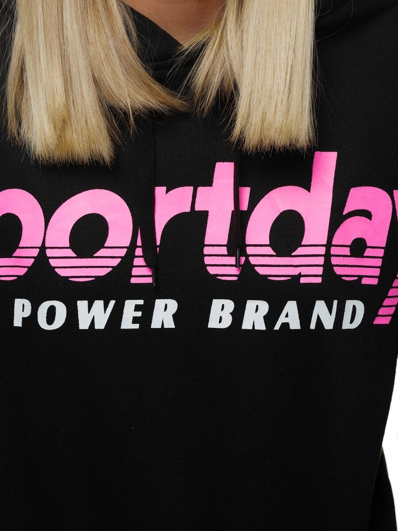 Bluza z kapturem damska czarna OZONEE JS/KSW2014