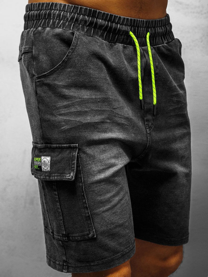 Spodenki męskie jeansowe czarne OZONEE JS/KK1078Z