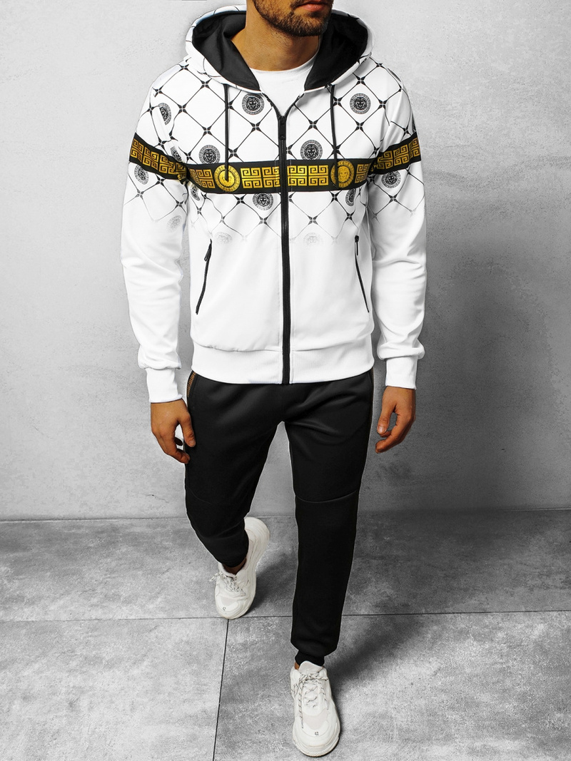 Спортивний костюм чоловічій Бiло-Чорний OZONEE O/HM685Z