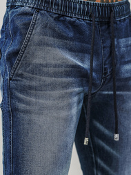 Spodnie jeansowe joggery męskie ciemno-niebieskie OZONEE NB/MP0118BS