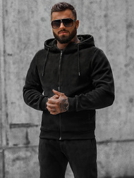 Komplet dresowy męski ocieplany czarny OZONEE O/3A150