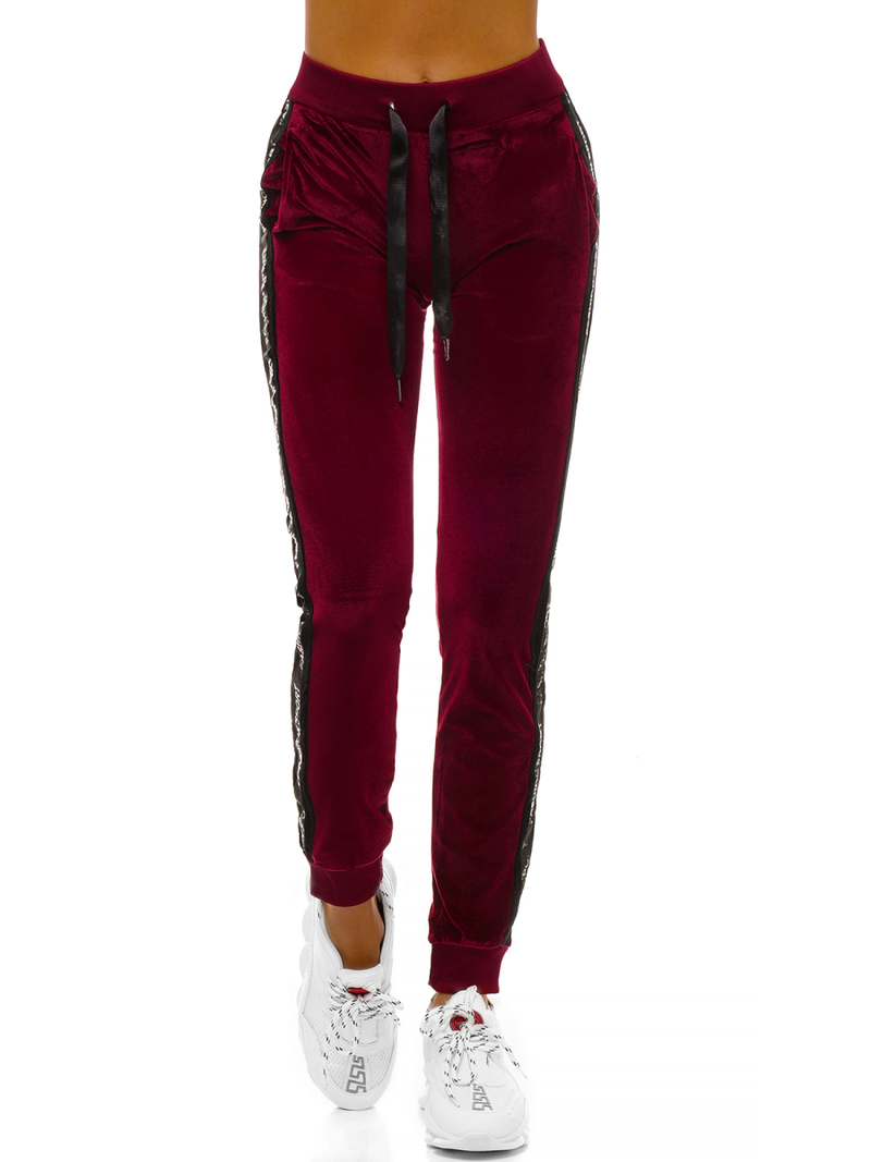 Spodnie dresowe damskie bordowe OZONEE O/82275
