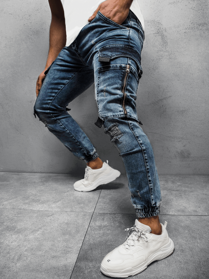 Spodnie jeansowe męskie niebieskie OZONEE DR/K139/12Z