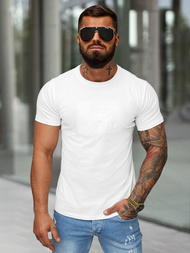T-shirt męski slim fit biały OZONEE O/QQ1390