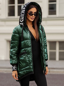 Kurtka zimowa damska pikowana zielona OZONEE JS/5M3188/238Z