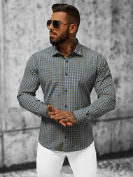 Koszula męska w kratę kolorowa OZONEE O/0622Z