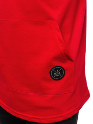 T-Shirt z kapturem męski czerwony OZONEE MAD/2882Z