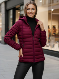 Kurtka damska pikowana bordowa OZONEE JS/16M9103/01Z