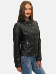 Kurtka skórzana damska czarna OZONEE JS/11Z8008