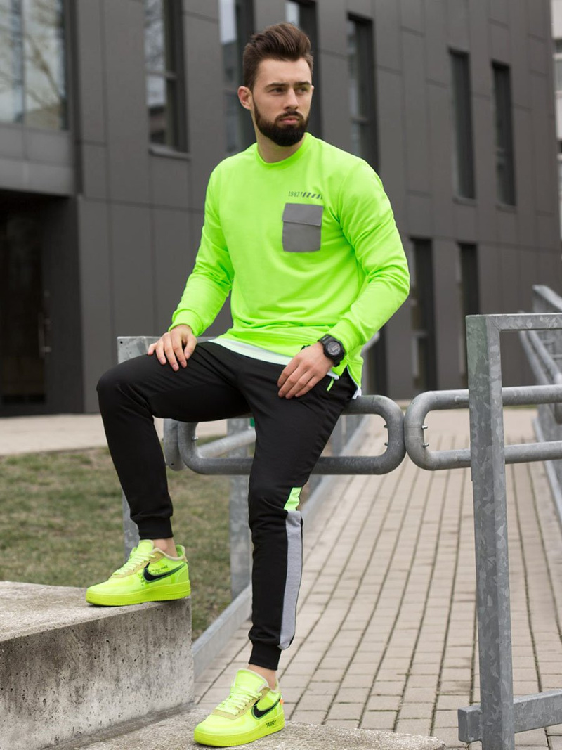 Spodnie dresowe męskie czarne OZONEE JS/YLB88009Z