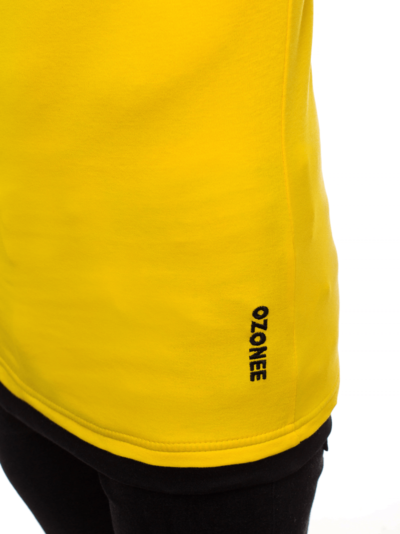 T-Shirt z kapturem męski żółty OZONEE O/1273Z