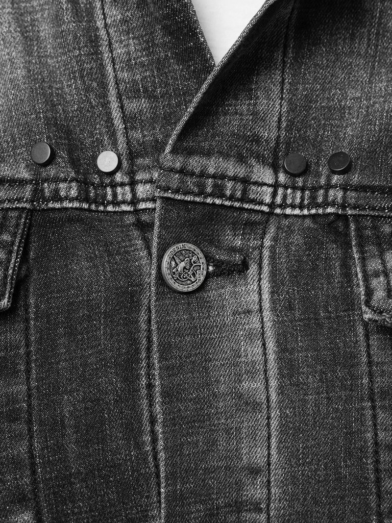 Чоловіча джинсова куртка Чорна OZONEE NB/MJ504N