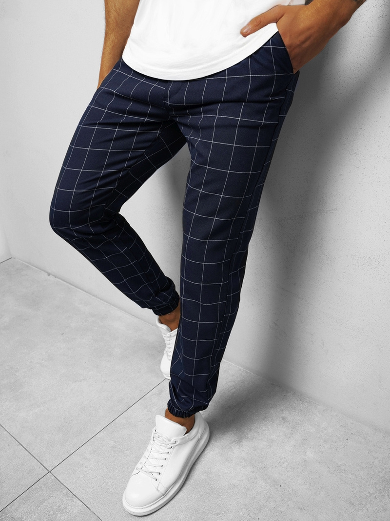 Spodnie męskie chino joggery granatowe OZONEE DJ/2275/22