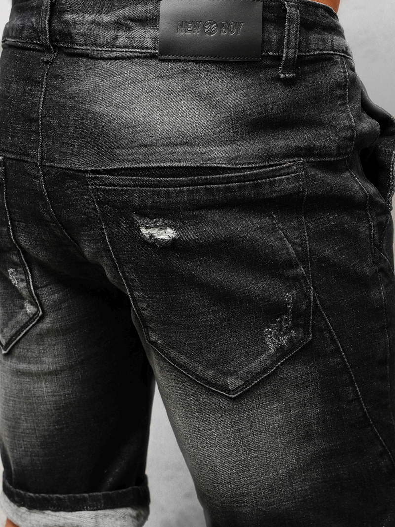 Spodenki męskie jeansowe czarne OZONEE NB/MP0042N