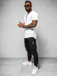 Spodnie męskie chino joggery czarne OZONEE O/PS5520