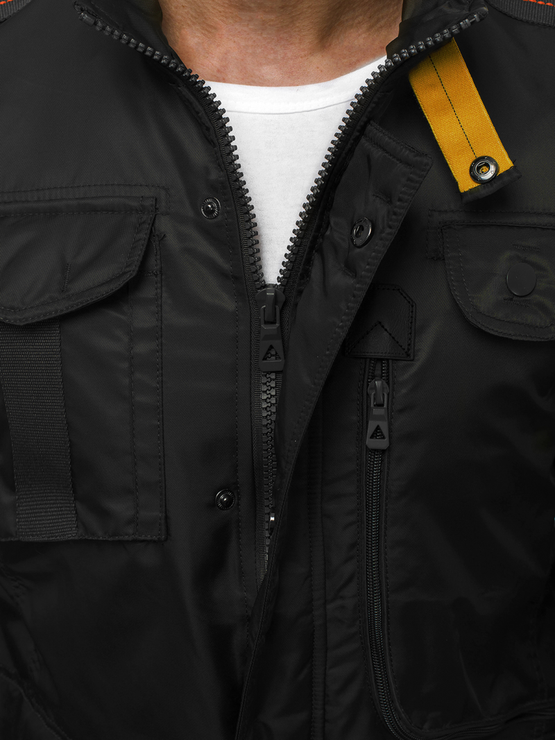 Kurtka przejściowa męska czarna OZONEE O/99237