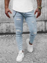 Spodnie jeansowe męskie niebieskie OZONEE O/293