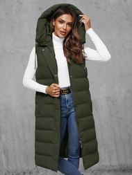 Стьобаний жіночий жилет Темно-Зелена OZONEE JS/5M3157/136