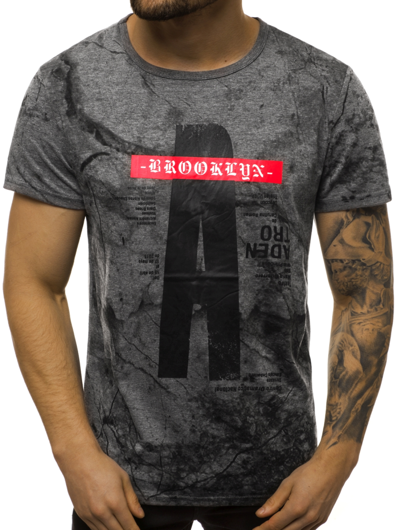 T-Shirt męski grafitowy OZONEE JS/SS10921