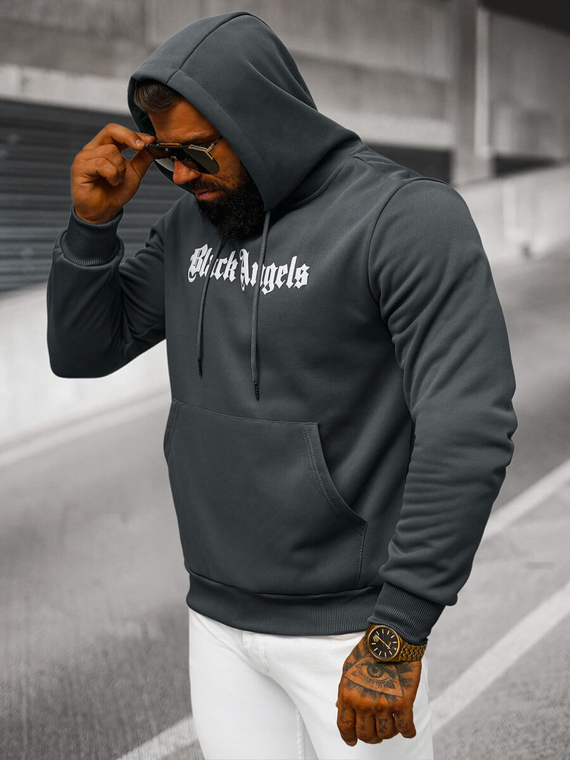 Bluza z kapturem męska grafitowa OZONEE JS/27B6509/5