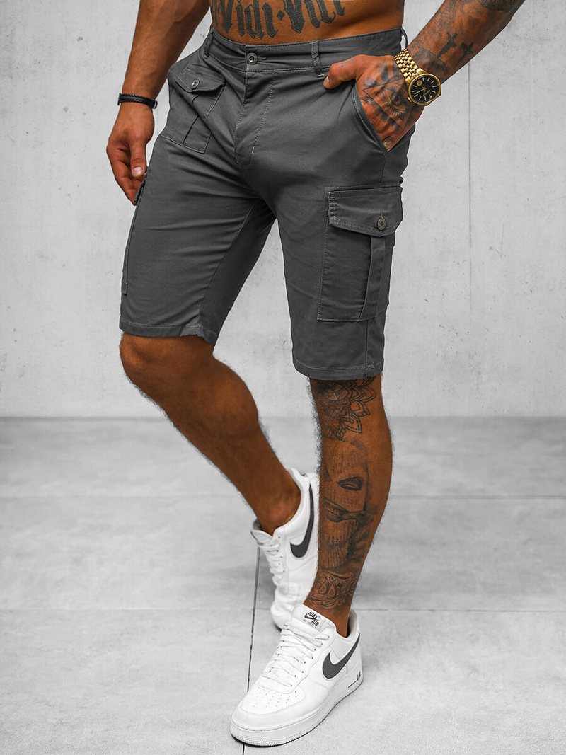 Spodenki męskie chino grafitowe OZONEE NB/MP0188GS