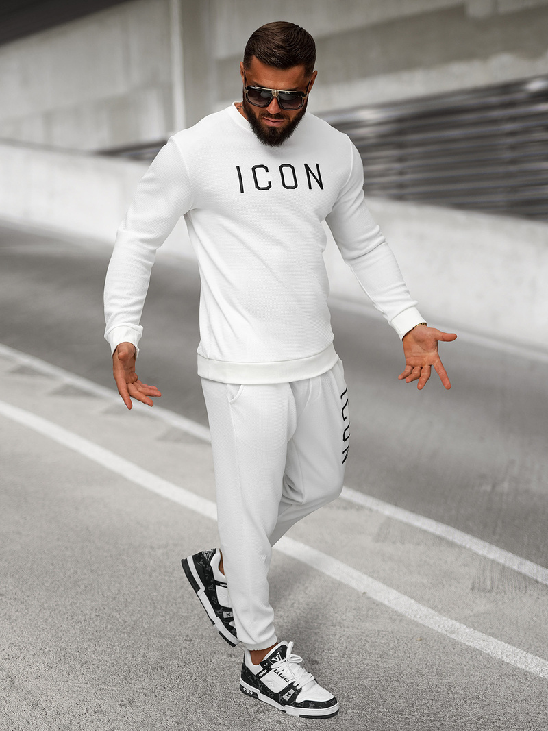 Spodnie dresowe męskie białe OZONEE O/D9125Z