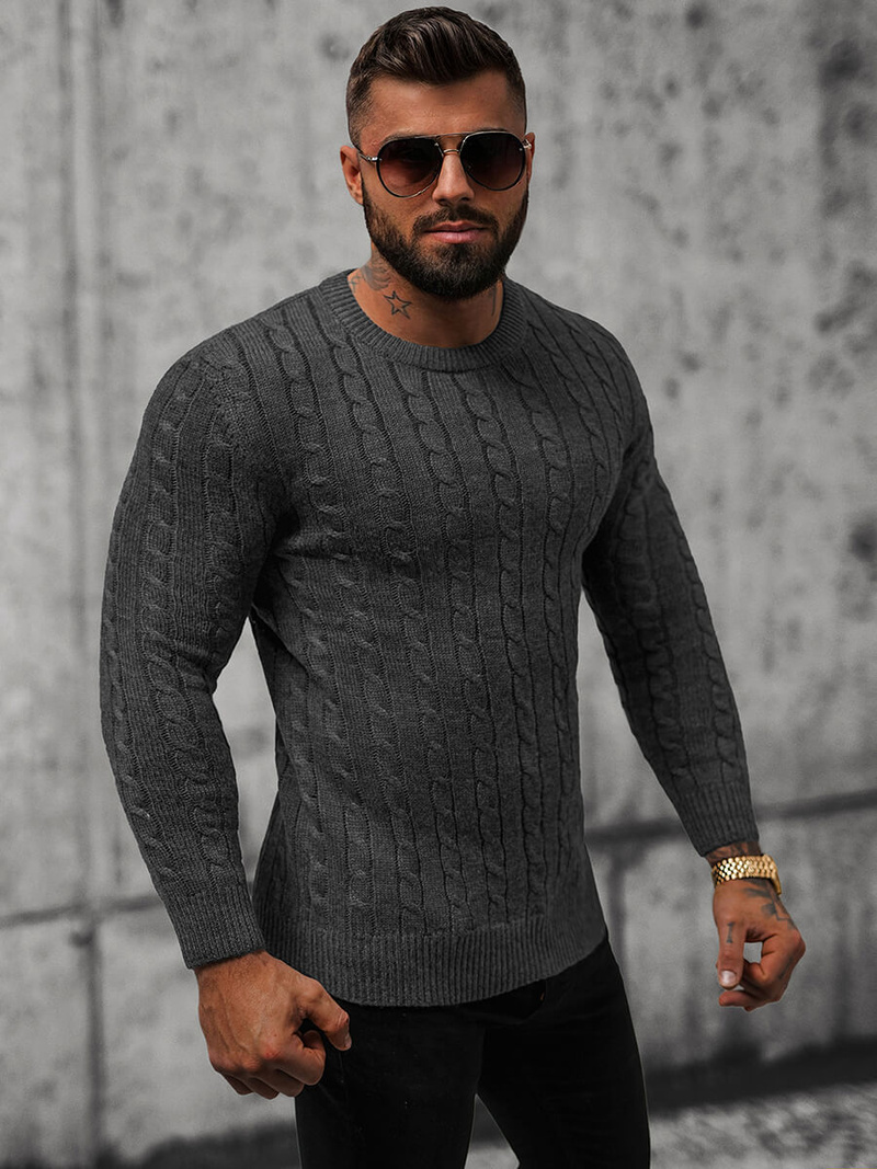 Sweter męski grafitowy OZONEE NB/MM6021/3Z