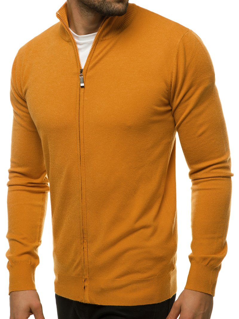 Sweter męski rozpinany jasno-camelowy OZONEE TMK/YY07/9Z
