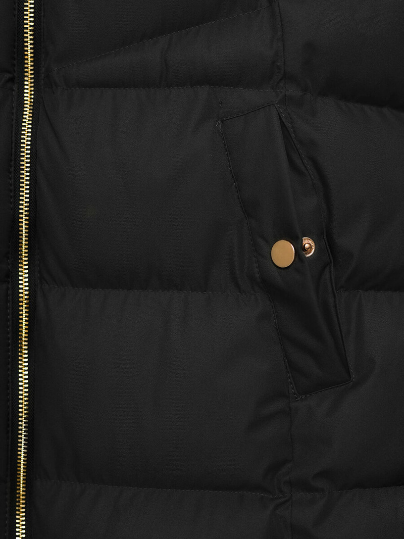 Kurtka zimowa damska długa pikowana czarna OZONEE JS/5M3231/392Z