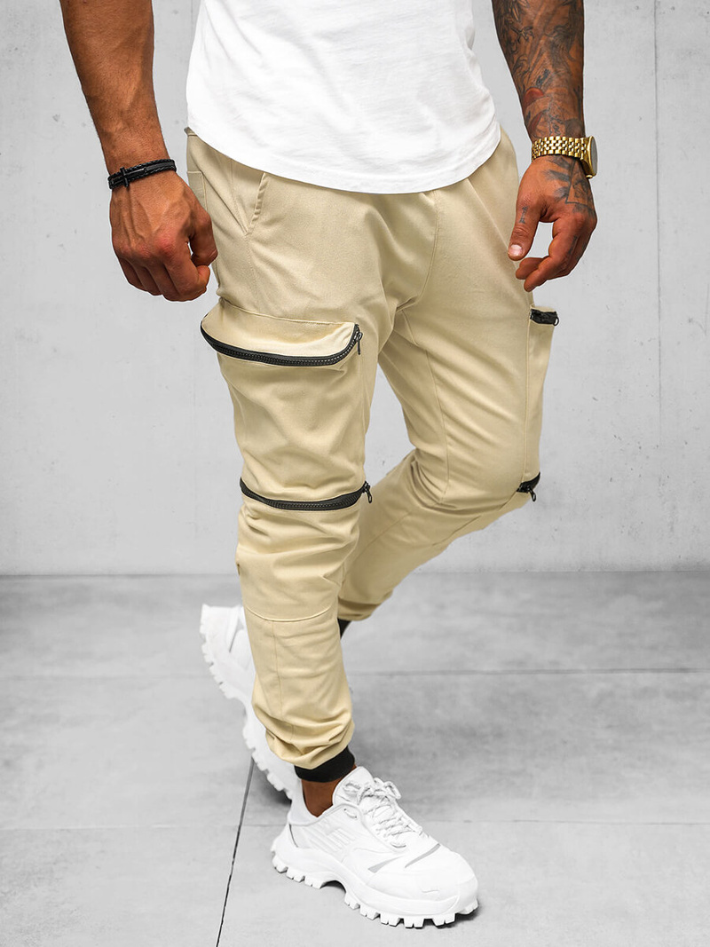 Штани чоловічі джоггери Бежевi OZONEE O/475