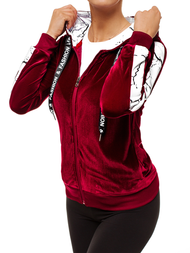 Bluza rozpinana damska bordowa OZONEE O/82270
