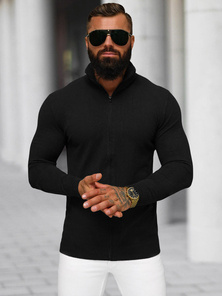 Sweter męski rozpinany czarny OZONEE NB/MM6004/4Z