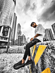 Sneakersy czarno-grafitowe OZONEE O/513