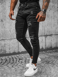 Spodnie jeansowe męskie czarne OZONEE E/5389/02