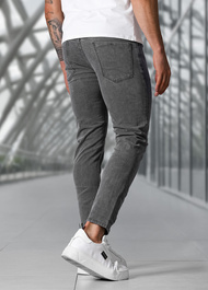 Spodnie jeansowe męskie slim fit grafitowe OZONEE NB/MP0192GSZ