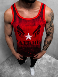 T-Shirt męski bez rękawów czerwony OZONEE JS/SS11056Z