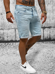 Spodenki męskie jeansowe jasno-niebieskie OZONEE O/19200