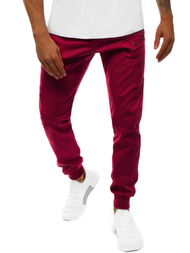 Spodnie męskie chino joggery bordowe OZONEE O/11103