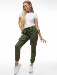 Spodnie damskie chino joggery khaki OZONEE O/8052
