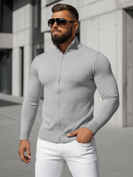 Sweter męski rozpinany szary OZONEE NB/MM6004/2Z