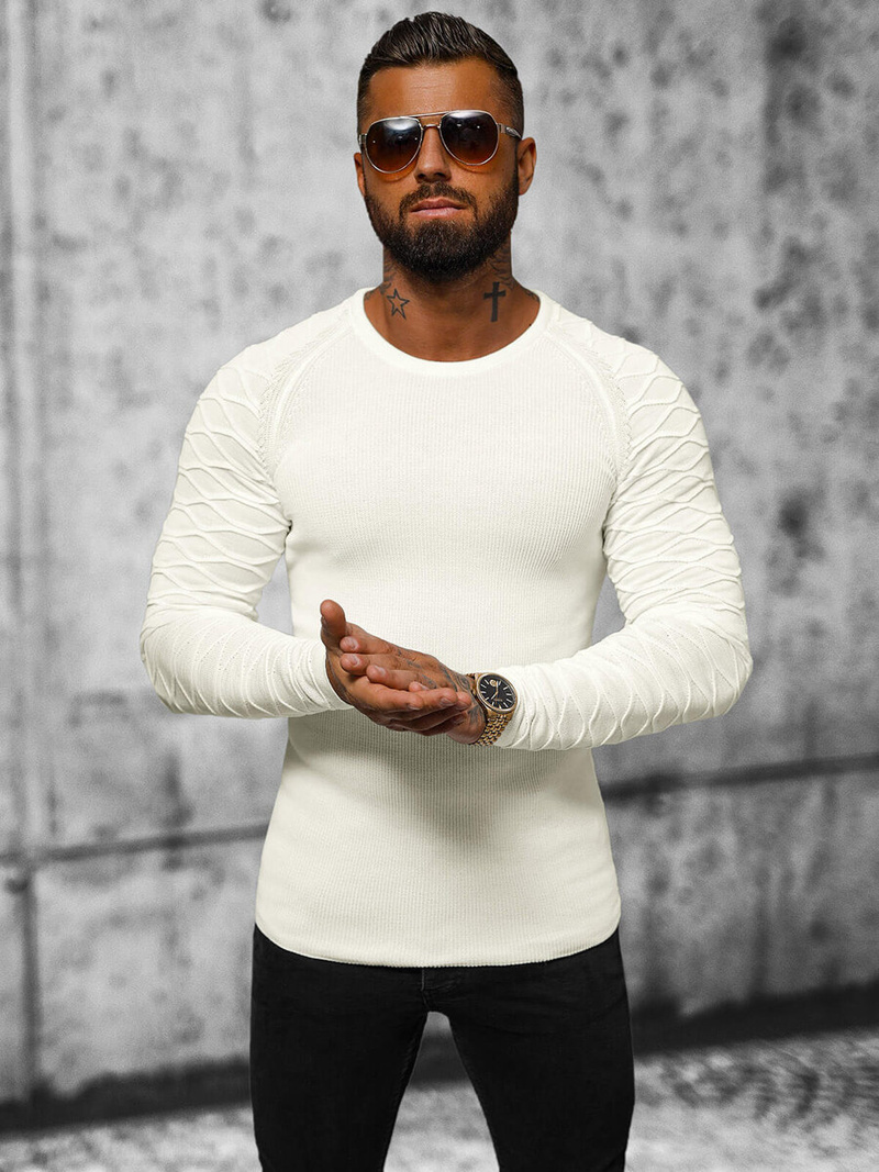 Светр чоловічій Кремовий OZONEE L/2486Z