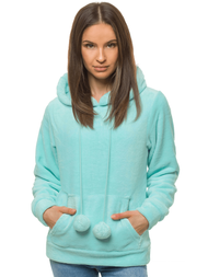 Bluza damska z kapturem miętowa OZONEE JS/HH033/41