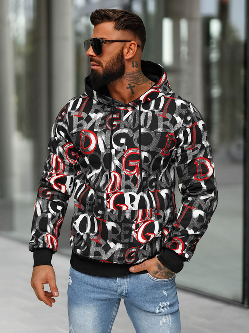 Bluza z kapturem męska czarna OZONEE JS/8B1237/3