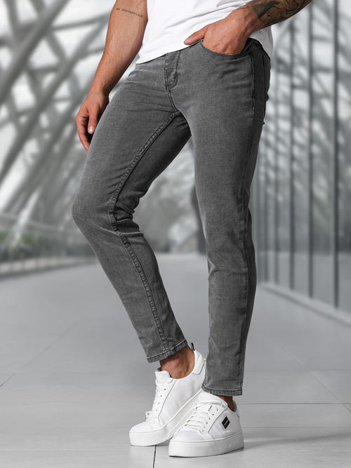 Spodnie jeansowe męskie slim fit grafitowe OZONEE NB/MP0192GSZ