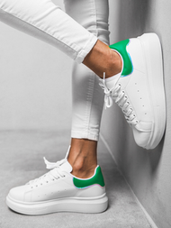 Sneakersy damskie biało-zielone OZONEE T/126