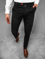 Spodnie męskie chino materiałowe czarne OZONEE DJ/5530